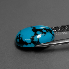 Turquoise bleue naturelle coupe ovale, 4,27 ct, opaque