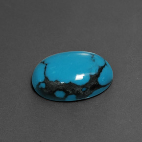 Turquoise bleue naturelle coupe ovale, 4,55 ct, opaque