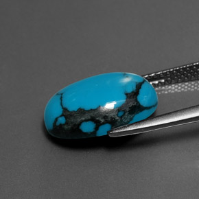 Turquoise bleue naturelle coupe ovale, 4,55 ct, opaque