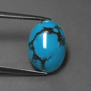 Turquoise Bleu naturelle Coupe ovale, 5.10 ct, Opaque