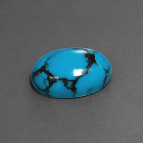 Turquoise Bleu naturelle Coupe ovale, 5.10 ct, Opaque