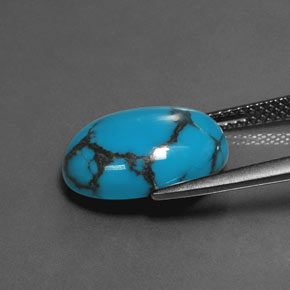 Turquoise Bleu naturelle Coupe ovale, 5.10 ct, Opaque