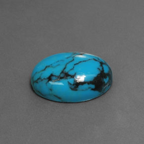 Turquoise bleue naturelle coupe ovale, 3,97 ct, opaque