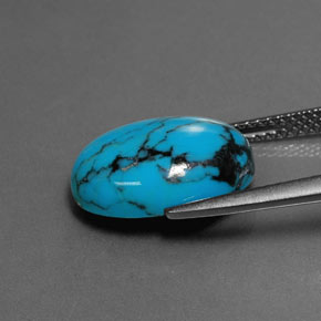 Turquoise bleue naturelle coupe ovale, 3,97 ct, opaque