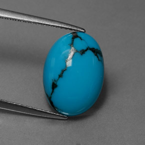 Turquoise Bleu naturelle Coupe ovale, 4.27 ct, Opaque
