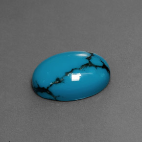 Turquoise Bleu naturelle Coupe ovale, 4.27 ct, Opaque