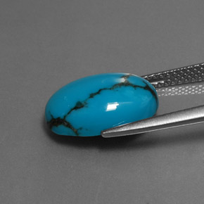 Turquoise Bleu naturelle Coupe ovale, 4.27 ct, Opaque