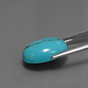 Turquoise bleue naturelle coupe ovale, 3,87 ct, opaque