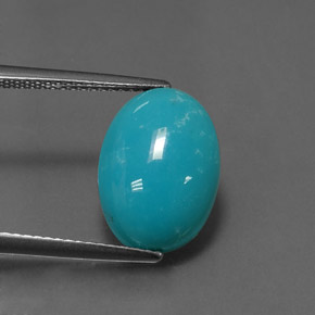 Turquoise bleue naturelle coupe ovale, 4,11 ct, opaque