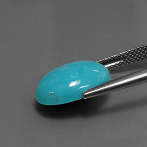 Turquoise bleue naturelle coupe ovale, 4,11 ct, opaque