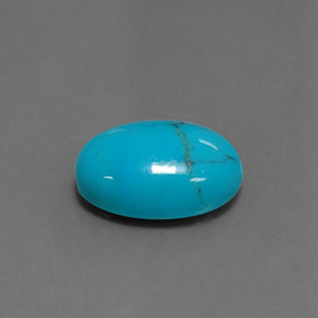 Turquoise bleue naturelle coupe ovale, 3,49 ct, opaque