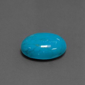Turquoise bleue naturelle coupe ovale, 4,10 ct, opaque