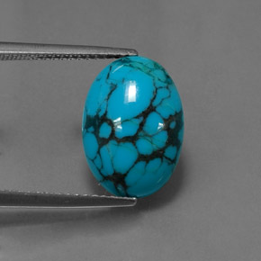 Turquoise bleue naturelle coupe ovale, 3,50 ct, opaque