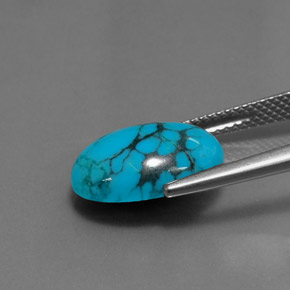 Turquoise bleue naturelle coupe ovale, 3,50 ct, opaque