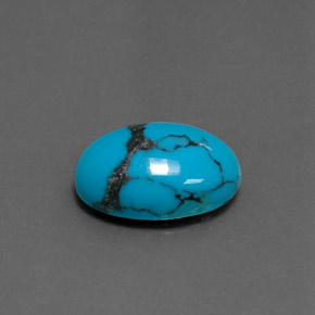 Turquoise bleue naturelle coupe ovale, 3,61 ct, opaque