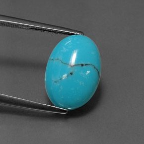 Turquoise Bleu naturelle Coupe ovale, 3.67 ct, Opaque