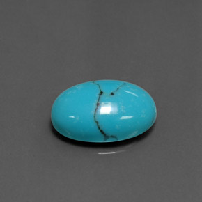 Turquoise Bleu naturelle Coupe ovale, 3.67 ct, Opaque