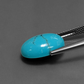 Turquoise Bleu naturelle Coupe ovale, 3.67 ct, Opaque