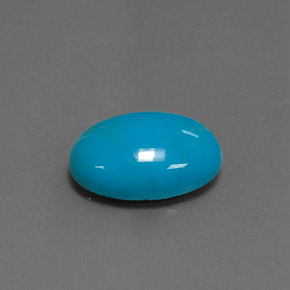 Turquoise bleue naturelle coupe ovale, 4,55 ct, opaque