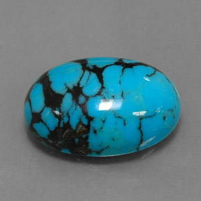 Turquoise bleue naturelle coupe ovale, 3,96 ct, opaque
