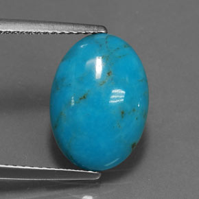 Turquoise bleue naturelle coupe ovale, 3,96 ct, opaque