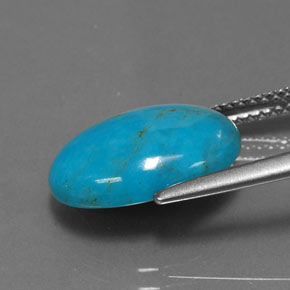 Turquoise bleue naturelle coupe ovale, 3,96 ct, opaque