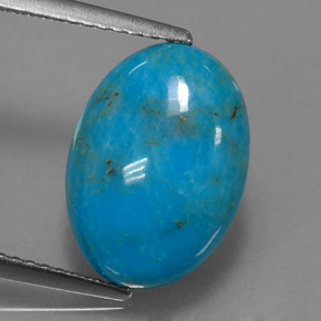 Turquoise bleue naturelle coupe ovale, 4,35 ct, opaque