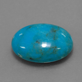 Turquoise bleue naturelle coupe ovale, 4,35 ct, opaque