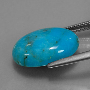 Turquoise bleue naturelle coupe ovale, 4,35 ct, opaque