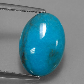 Turquoise bleue naturelle coupe ovale, 4,39 ct, opaque