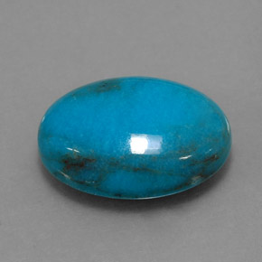 Turquoise bleue naturelle coupe ovale, 4,39 ct, opaque