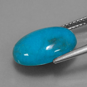 Turquoise bleue naturelle coupe ovale, 4,39 ct, opaque