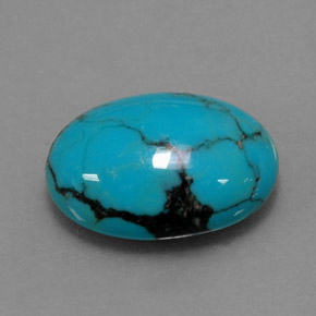 Turquoise bleue naturelle coupe ovale, 3,95 ct, opaque