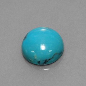 Turquoise bleue naturelle coupe roude, 3,02 ct, opaque