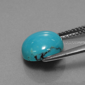 Turquoise bleue naturelle coupe roude, 3,02 ct, opaque