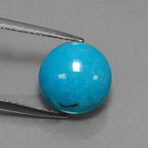 Turquoise Bleu naturelle Coupe roude, 3.33 ct, Opaque