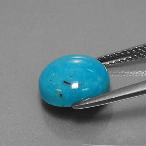 Turquoise Bleu naturelle Coupe roude, 3.33 ct, Opaque