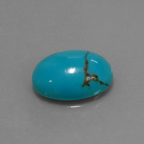 Turquoise bleue naturelle coupe ovale, 3,62 ct, opaque
