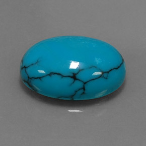 Turquoise bleue naturelle coupe ovale, 4,06 ct, opaque