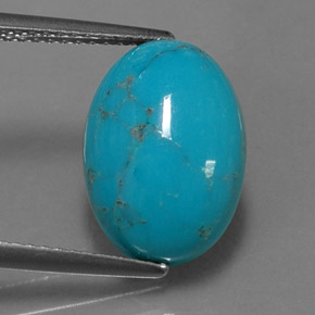 Turquoise bleue naturelle coupe ovale, 4,28 ct, opaque