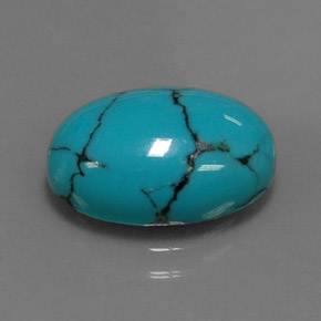 Turquoise bleue naturelle coupe ovale, 4,19 ct, opaque