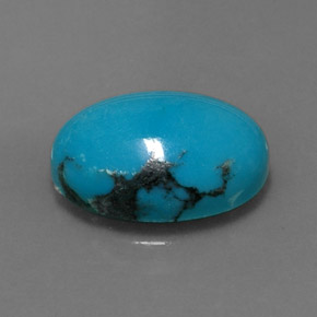 Turquoise bleue naturelle coupe ovale, 3,78 ct, opaque