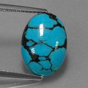 Turquoise Bleu naturelle Coupe ovale, 3.72 ct, Opaque