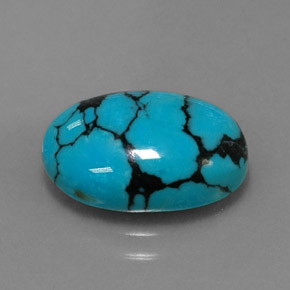 Turquoise Bleu naturelle Coupe ovale, 3.72 ct, Opaque