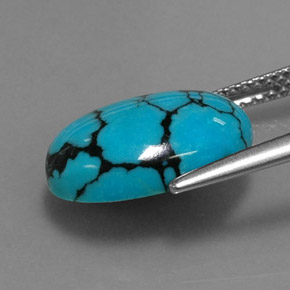 Turquoise Bleu naturelle Coupe ovale, 3.72 ct, Opaque