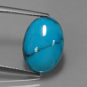 Turquoise Bleu naturelle Coupe ovale, 5.00 ct, Opaque