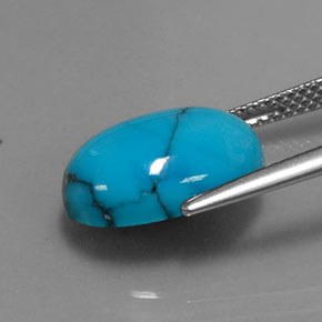 Turquoise Bleu naturelle Coupe ovale, 5.00 ct, Opaque