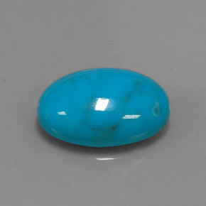 Turquoise bleue naturelle coupe ovale, 4,53 ct, opaque