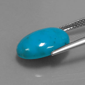 Turquoise bleue naturelle coupe ovale, 4,53 ct, opaque