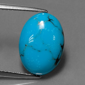 Turquoise Bleu naturelle Coupe ovale, 4.33 ct, Opaque